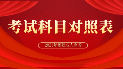 2023年福建成考專升本招生專業與統一考試科目對照表